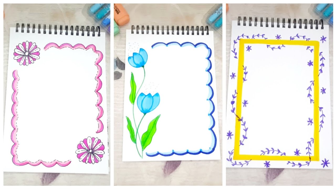 Easy and Simple Front Page Design | File Decoration Ideas | Border Design for School Projects