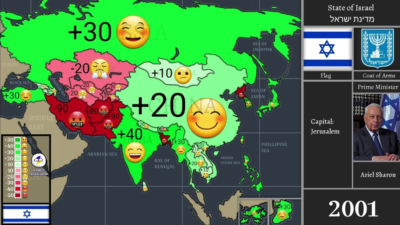 Relations between Israel & Asia (1948-2024) Every Year