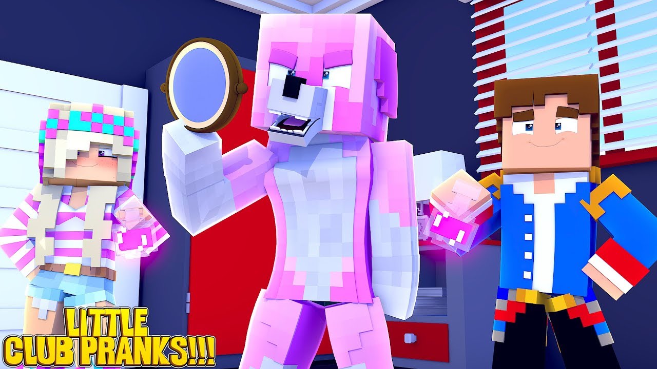 Minecraft LITTLE CLUB PRANKS WARS - PRANKING DONUT THE DOG!!! w/ LITTLE LEAH & LITTLE DONNY