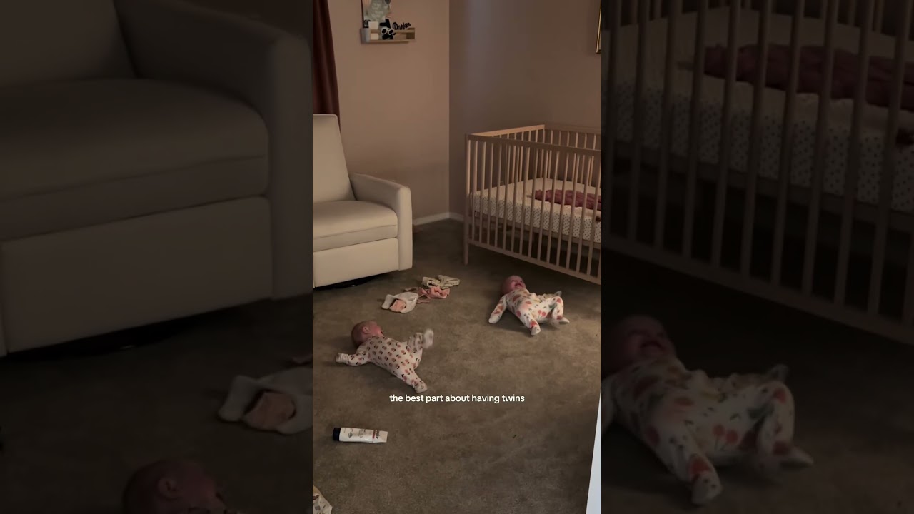 Twin babies talk to each other for the first time #baby #usa #happy #funny #cutebaby #family #