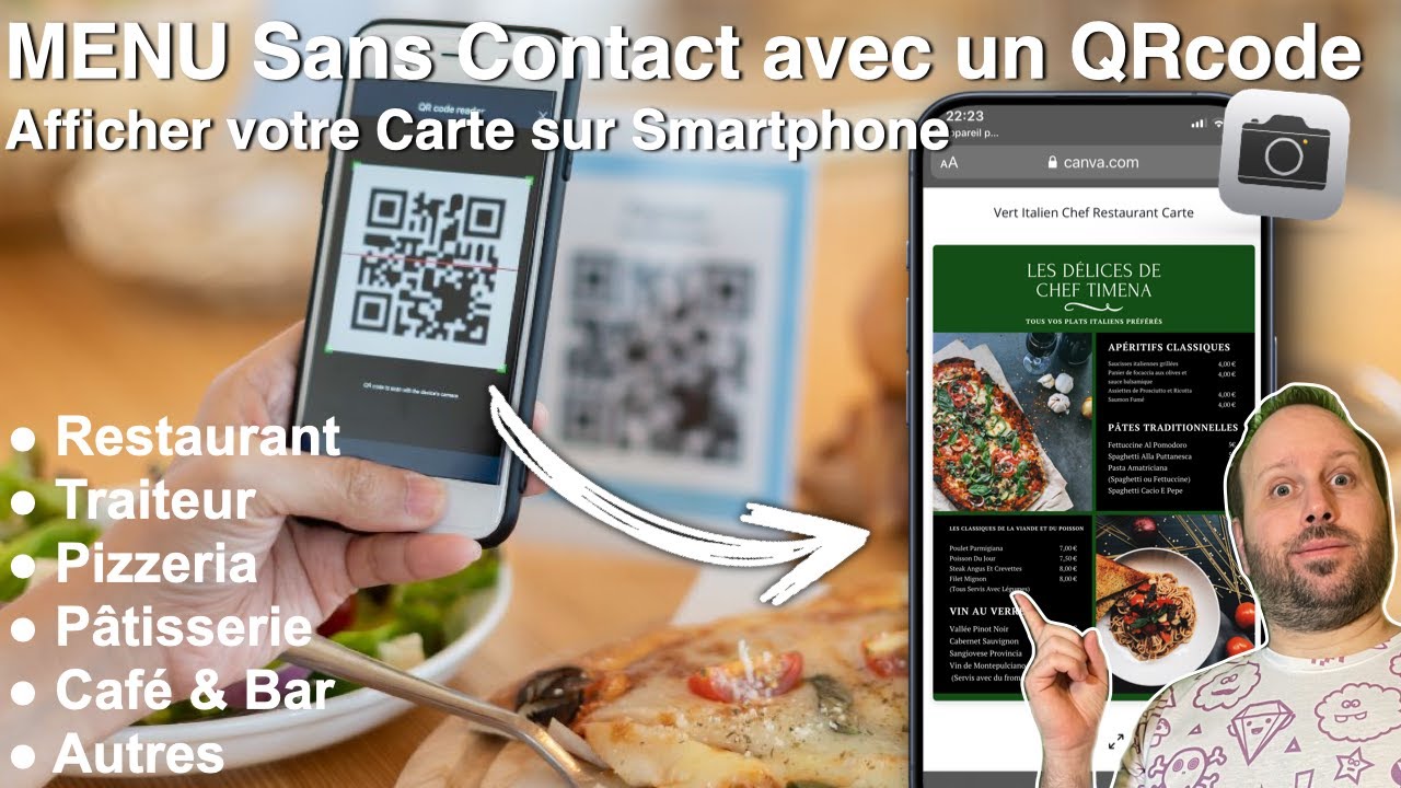 Menu Sans Contact avec QRcode - Faire Afficher votre Carte sur Smartphone (Gratuit)