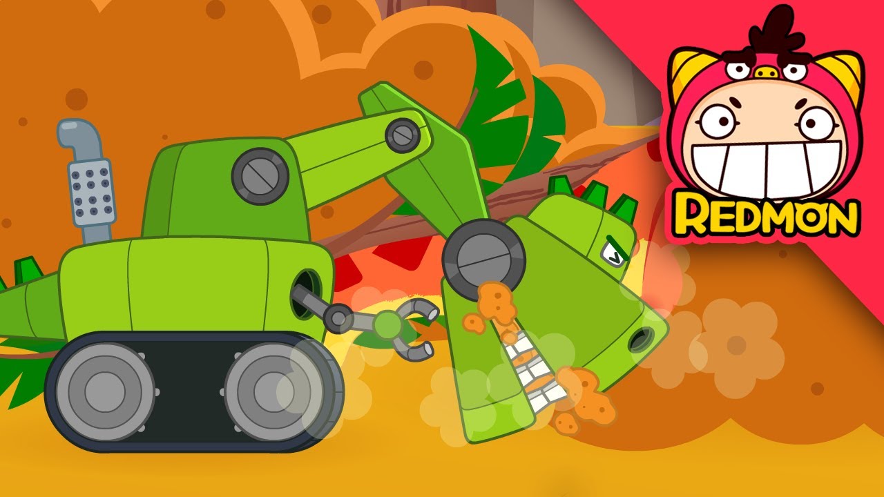 Make a Dinosaur Excavator | Dino Vehicle Assembly | 4K cartoon | REDMON