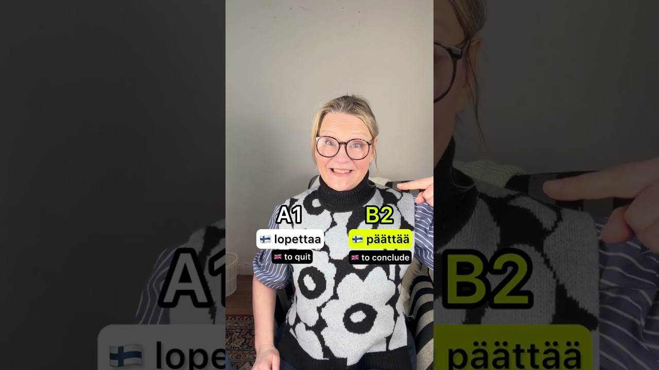 A1 vs B2 in Finnish 🙋‍♀️ #finnishteacher #learnfinnish