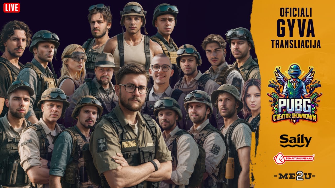 PUBG CREATOR SHOWDOWN Vol. 2 i&scaron; GameOn 2024 | !cam2 | !saily !me2u !gaidelis !zpienas