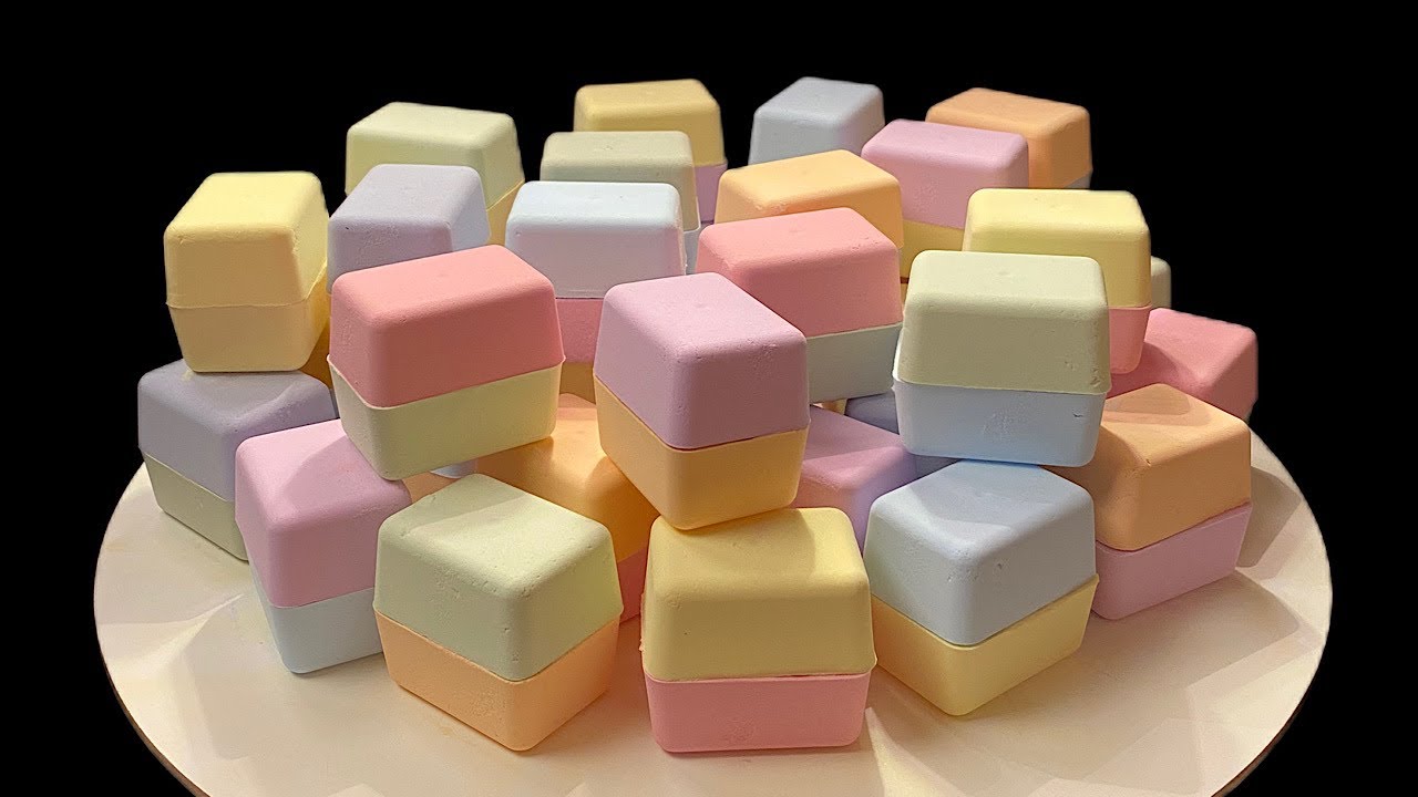 ASMR most colorful baking soda crumble 🍡