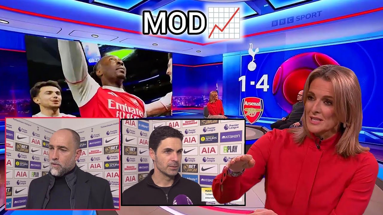 MOTD Highlights – Tottenham 1-4 Arsenal: Arteta’s Tactical Brilliance & Title Race Surge (Reactions)