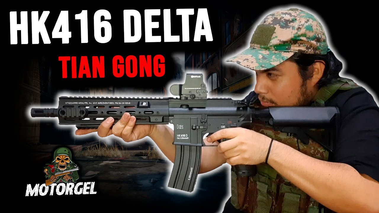 HK416 DELTA 1:1 de hidrogel - (Review, unboxing prueba Gel blasters)