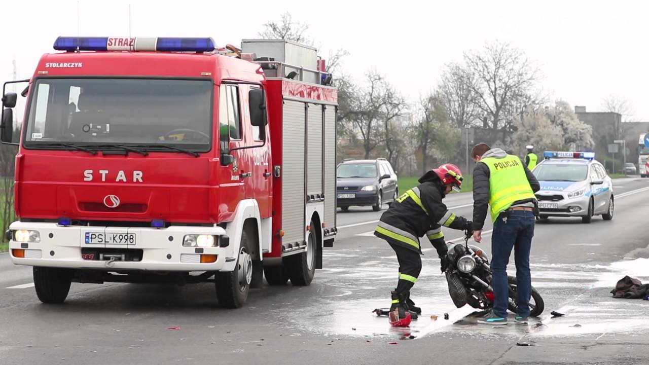 Wypadek motocyklisty na K92 15.04.2016