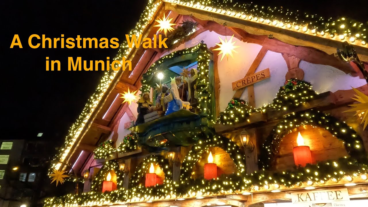 Walking Christmas Markets in Munich and Augustiner Stammhaus  in 4K