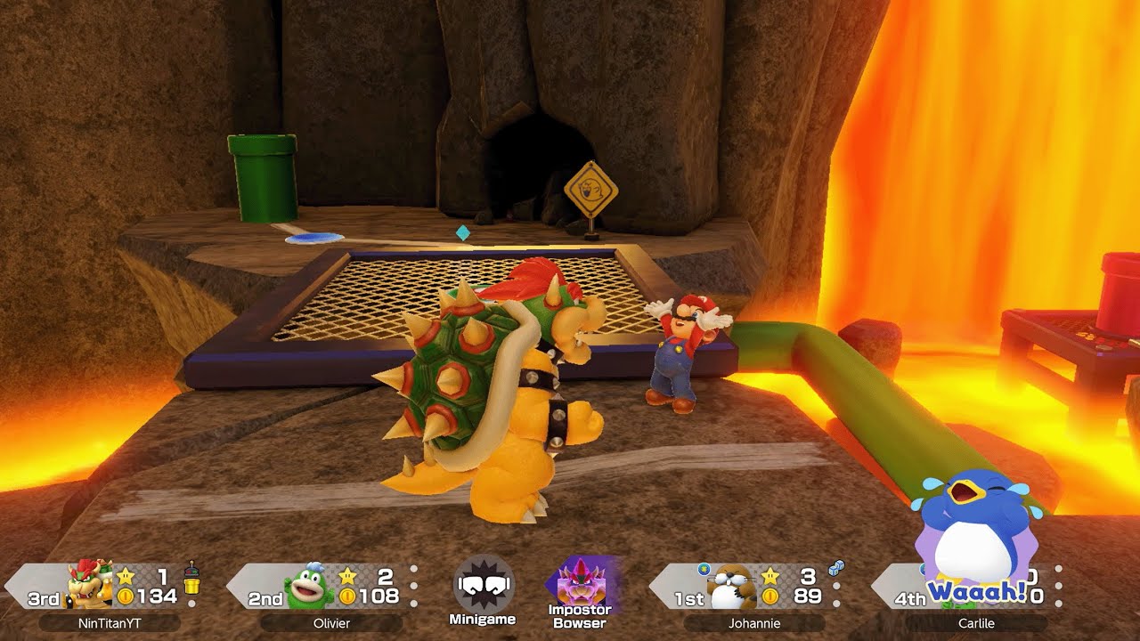 Super Mario Party Jamboree - Bowser vs Yoshi vs Spike vs Monty Mole - King Bowser's Keep