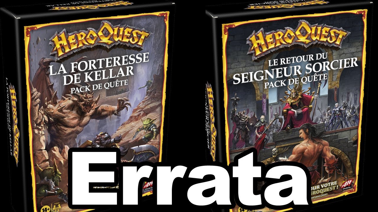 HEROQUEST | Errata - La forteresse de Kellar + Le retour du Seigneur sorcier