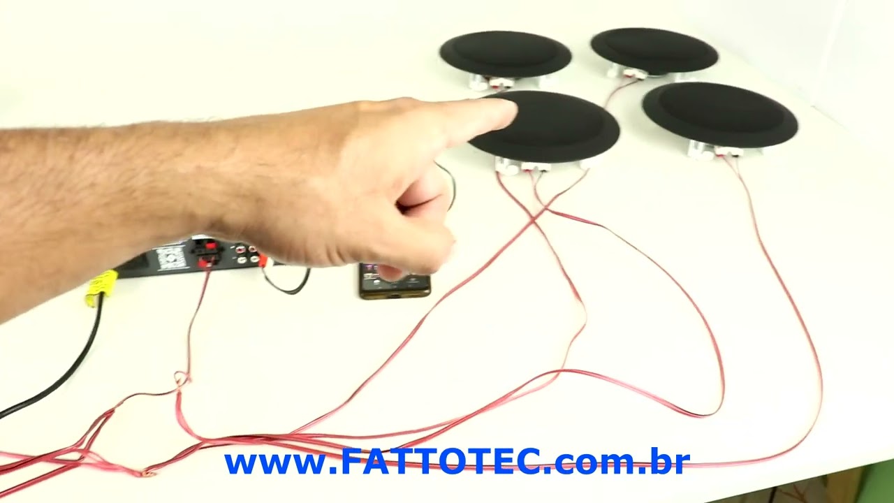 Como ligar 8 arandelas  em série e paralelo no amplificador sa100 fk6-40w preta