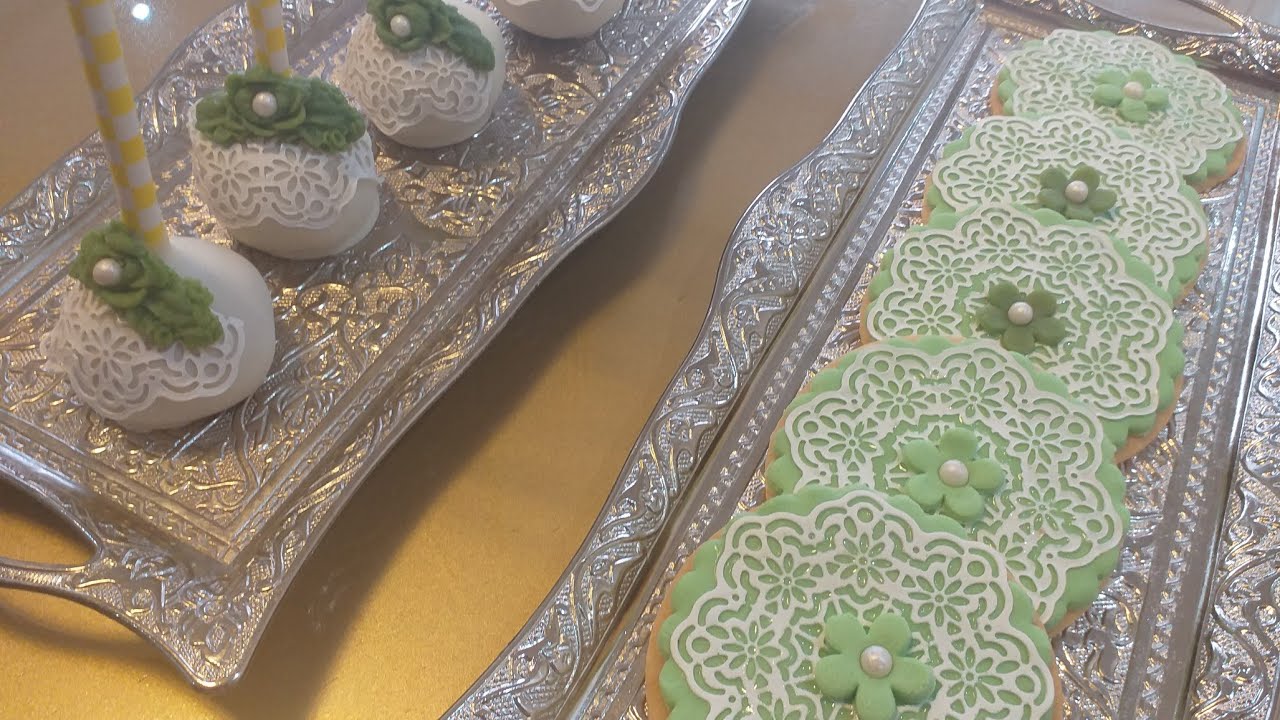 صابلي بالسكر دانتيل والبوب كيك افكار لبلاطو العرس او الحناء