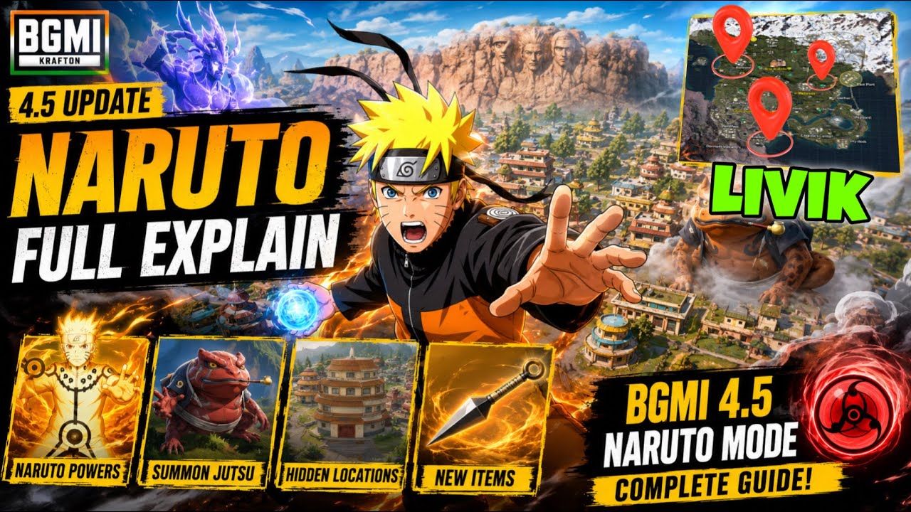  BGMI Livik  4.5 Update &ndash; All Naruto Powers Explained! 🦊⚡livik map 
