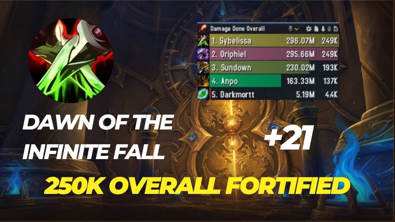 +21 Dawn of the Infinite Fall assassination rogue POV 250k overall dragonflight 10.2.5 season 3