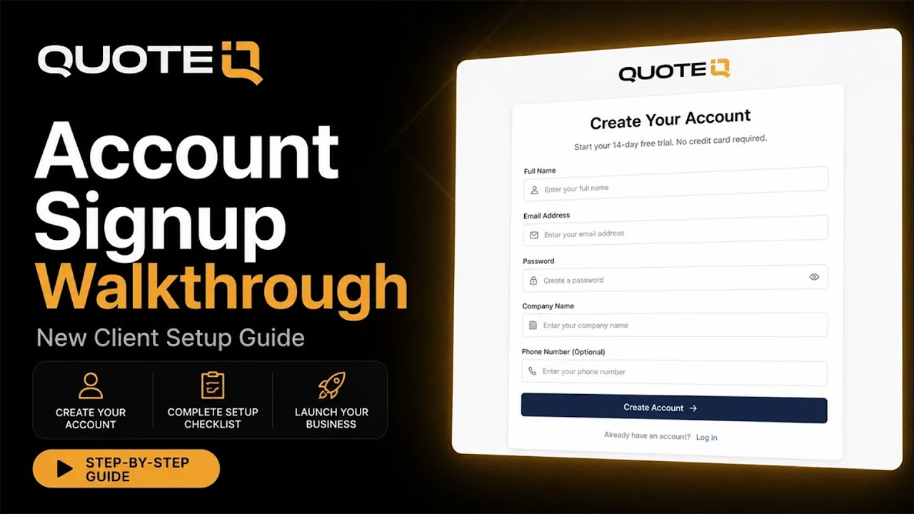 QuoteIQ Setup Walkthrough 2026: How to Set Up Your Field Service CRM &mdash; Full Tutorial for Contractors