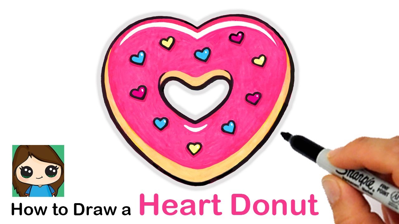 How to Draw a Heart Donut | Valentines Donut
