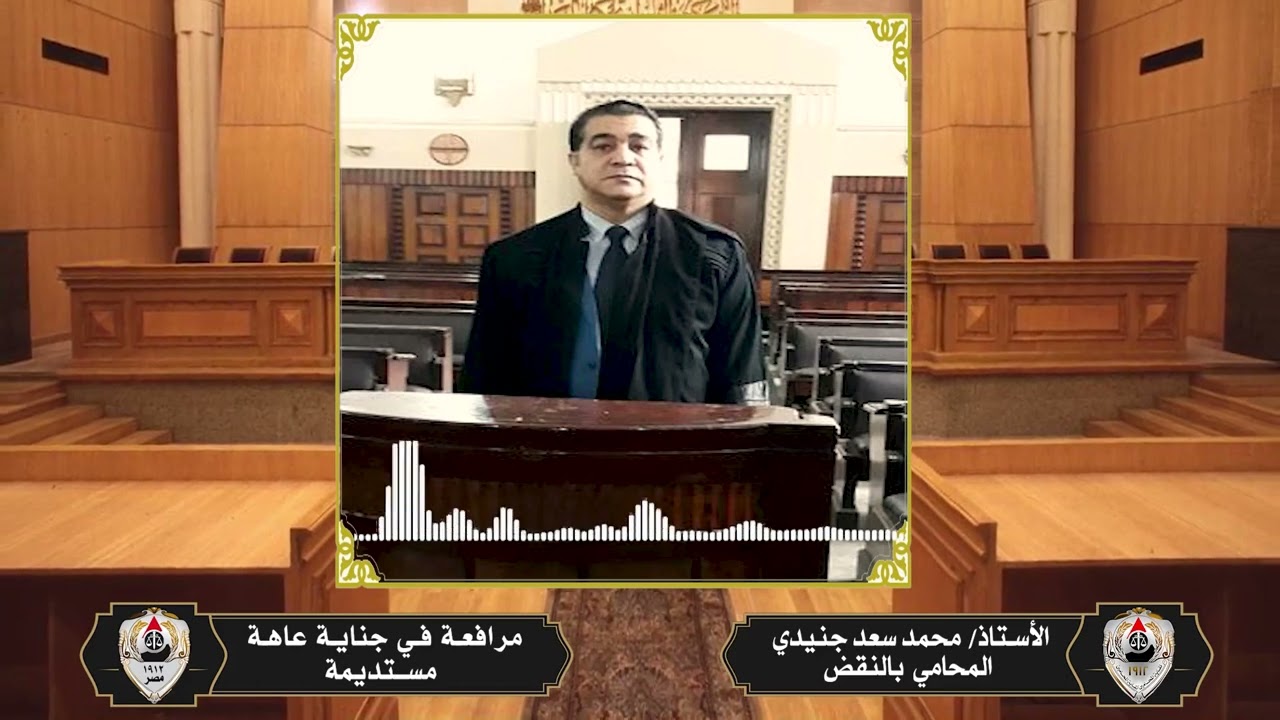 مرافعة الأستاذ/ محمد سعد جنيدي المحامي بالنقض في جناية عاهة مستديمة