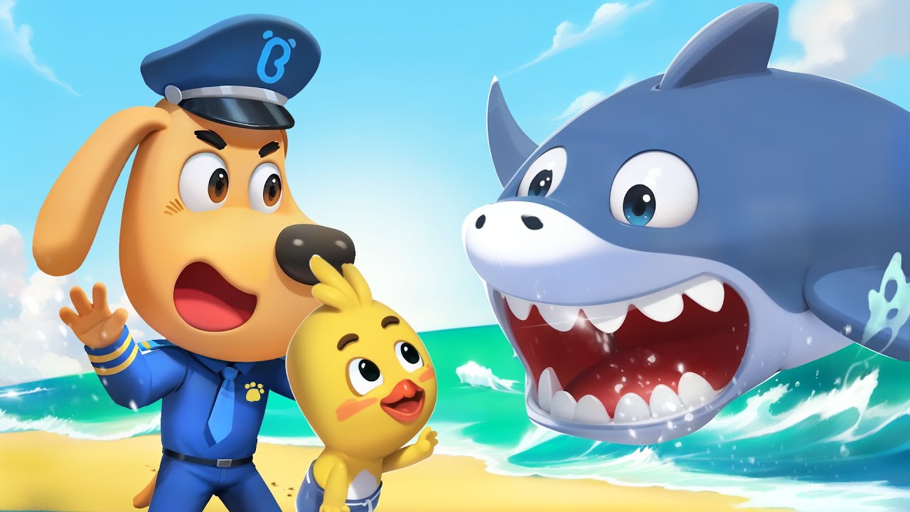 Big Shark, Go Away! | Police Cartoon | Safety Cartoon | Sheriff Labrador | Kids Cartoon | BabyBus