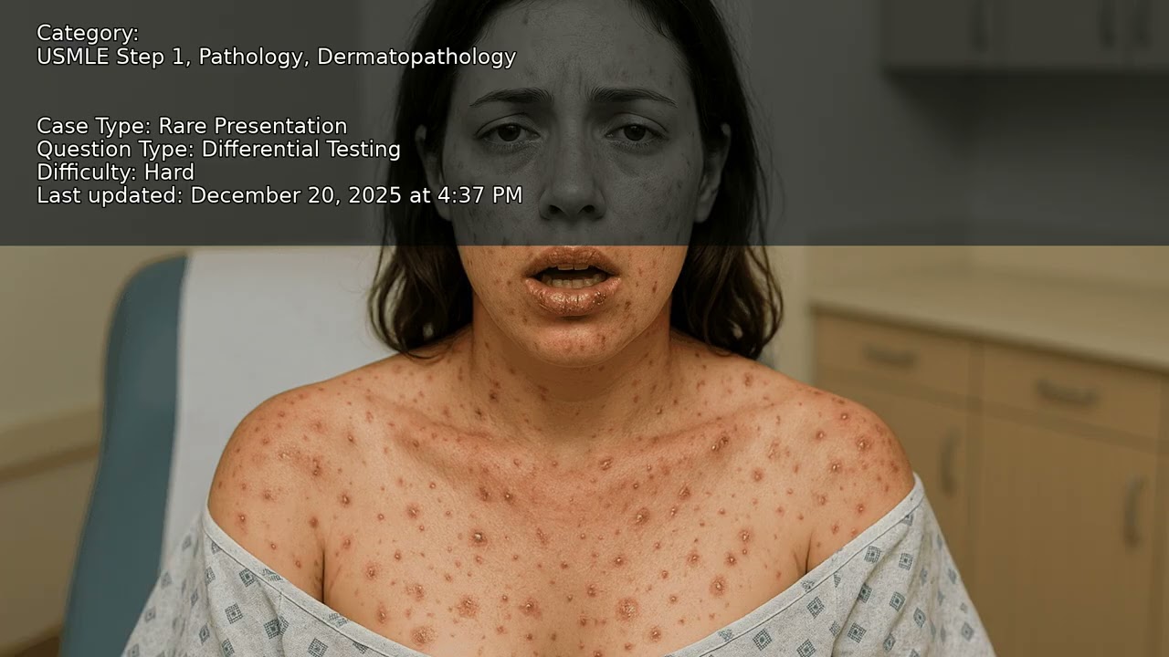 Dermatopathology, Pathology, USMLE Step 1 - Full Vignette with Extended Explanations
