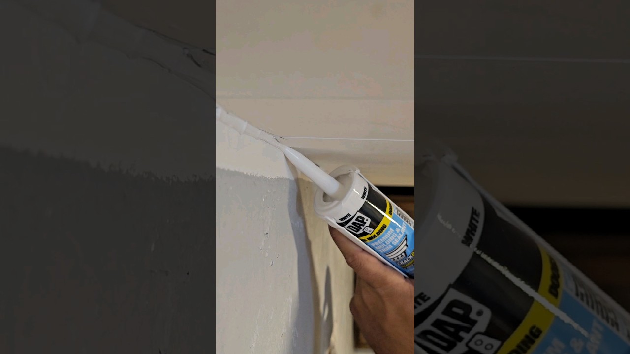 #ad We used @DapProducts Alex Flex Premium Molding & Trim Sealant for the ceiling line! #diywithdap