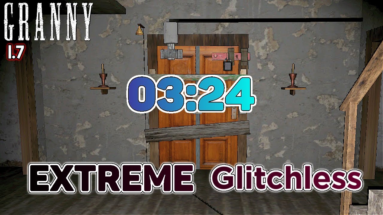 Granny v1.7 PC - Extreme mode Door Ending, no Glitches in 3:24 [CRAZY MOMENTS]