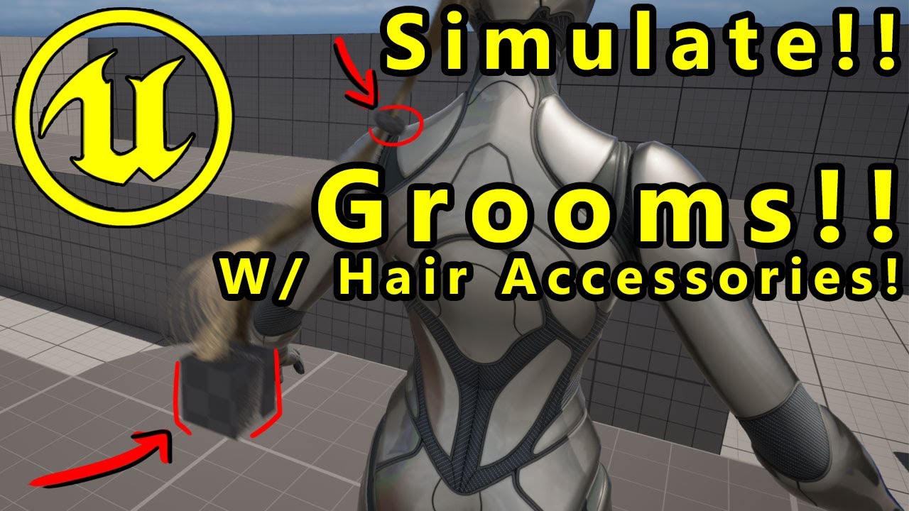 UE5 - Rigging Meshes (Hair Accessory) to Hair Grooms (Alembic)