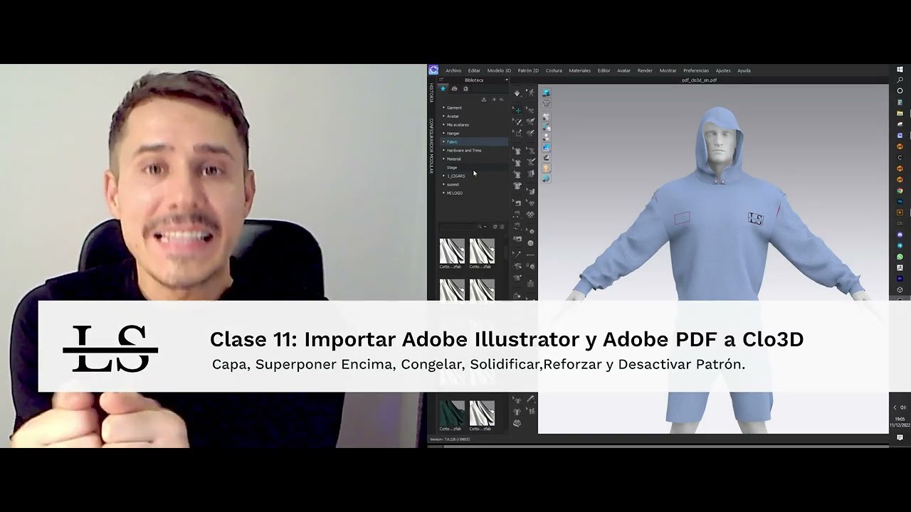 Clo3D Clase 11 Importar patrones PDF y Adobe Illustrator