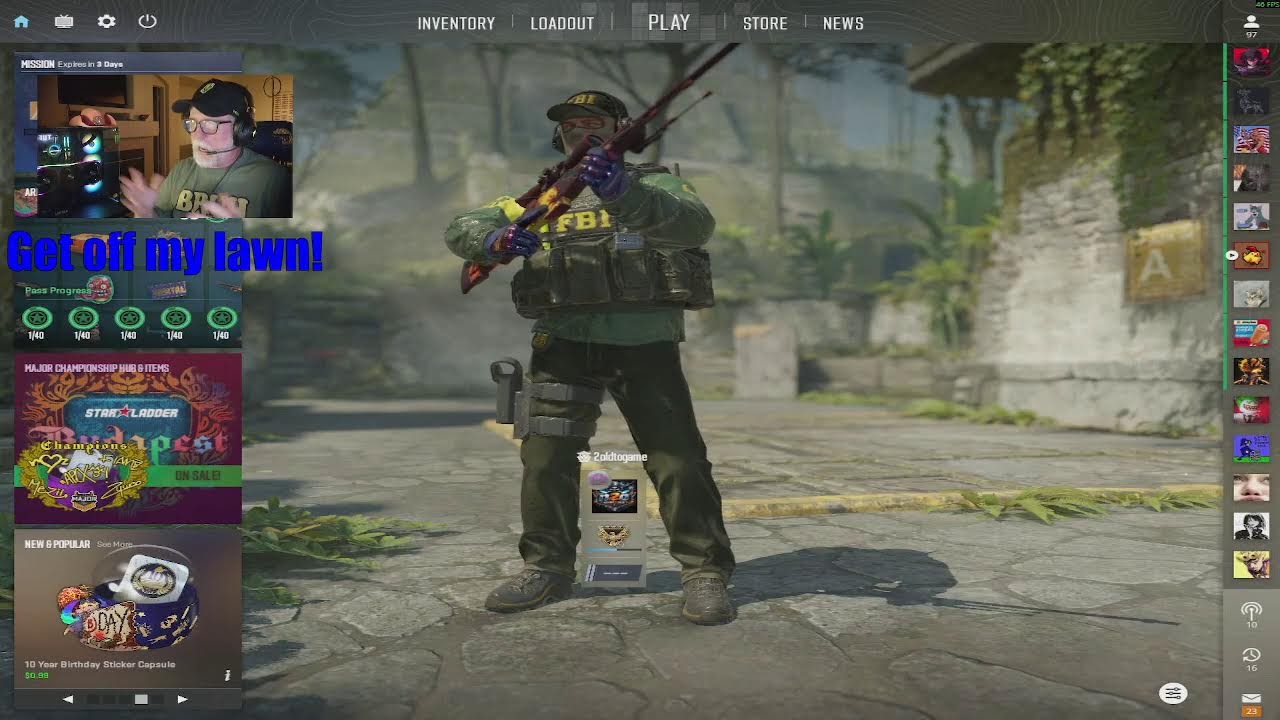 58 yr old playing CS2, Prem or faceit!!! (Twitch PARTNER PUSH)
