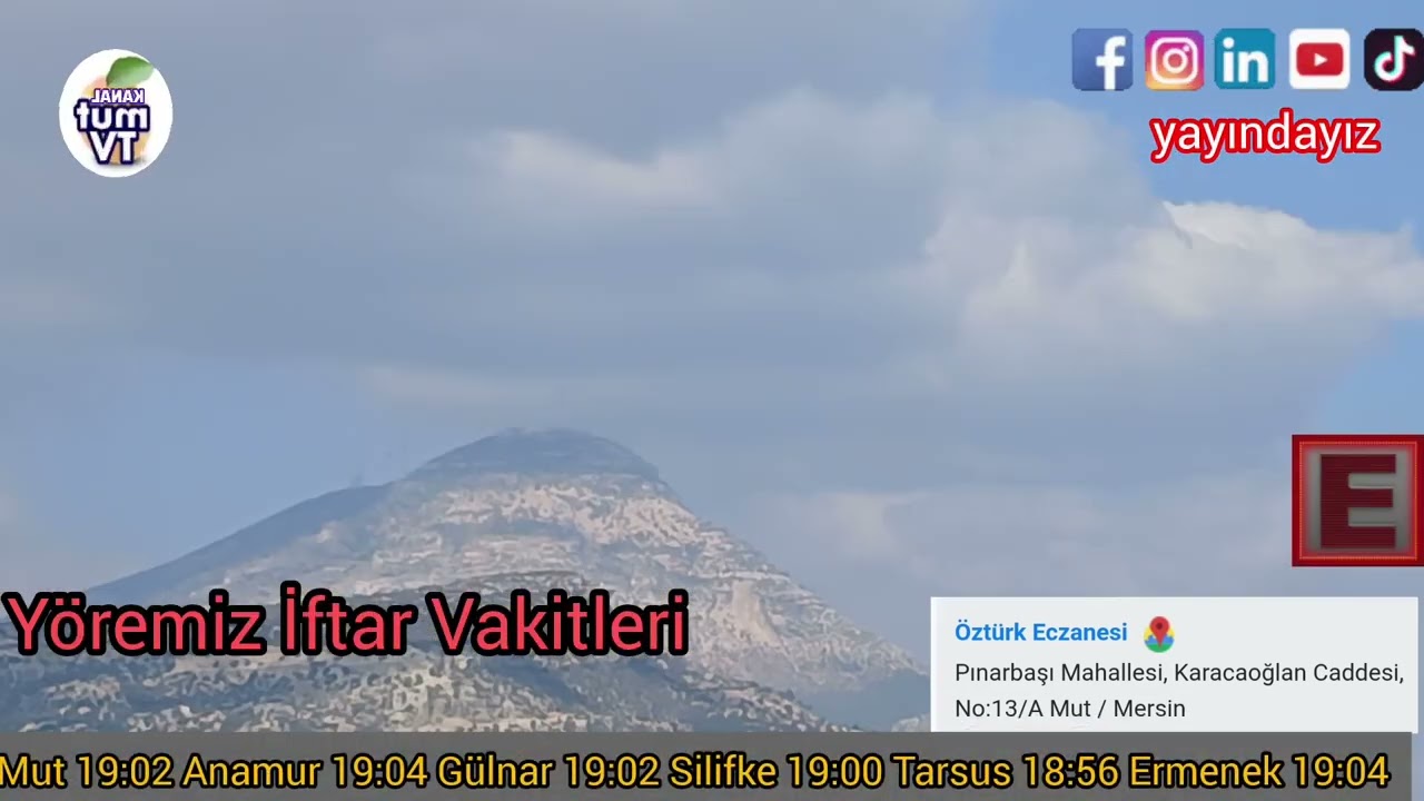 Yöremizde iftar vakitleri
