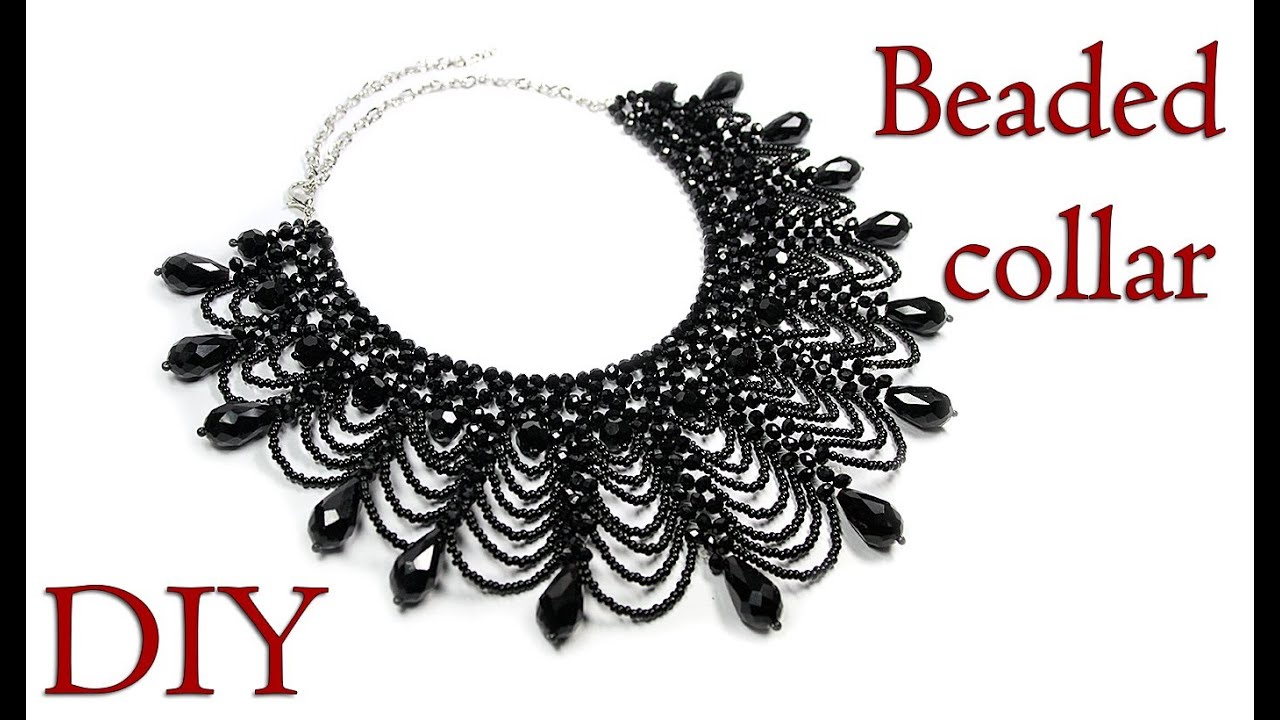 DIY: Beaded collar necklace / Ажурный воротник из бисера