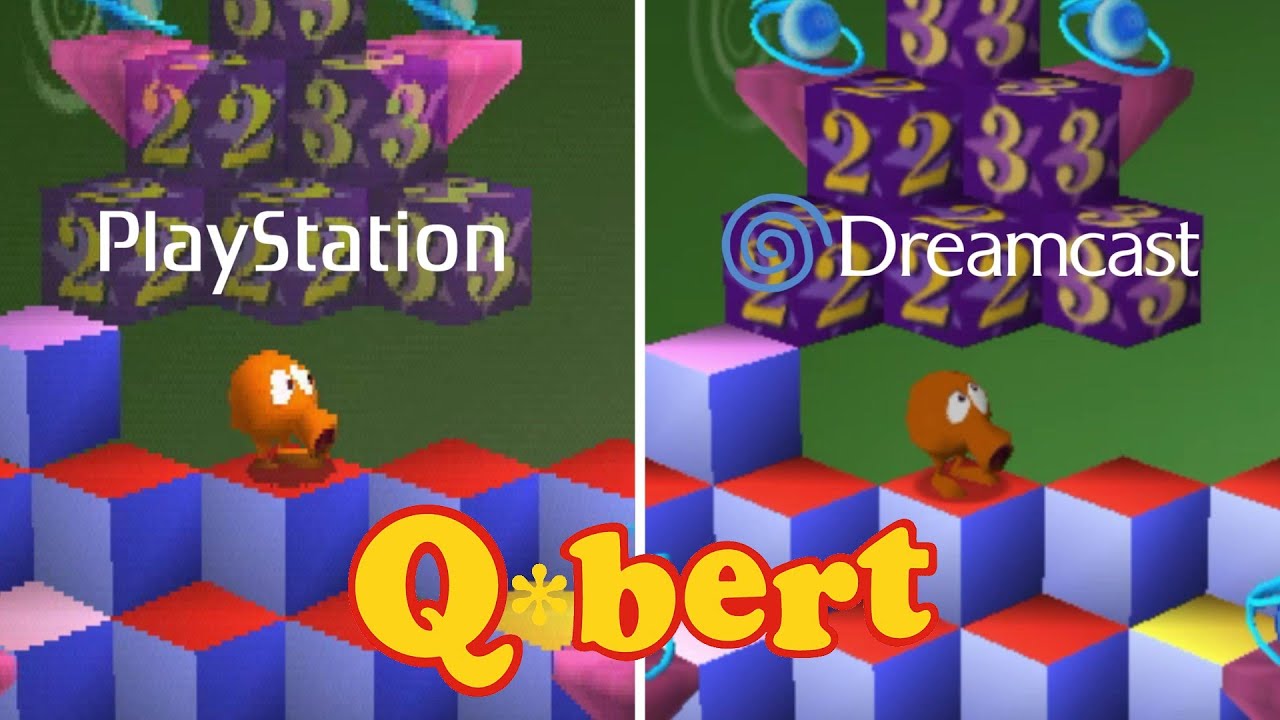 Q*bert [1999] PlayStation vs Dreamcast (Graphics Comparison)