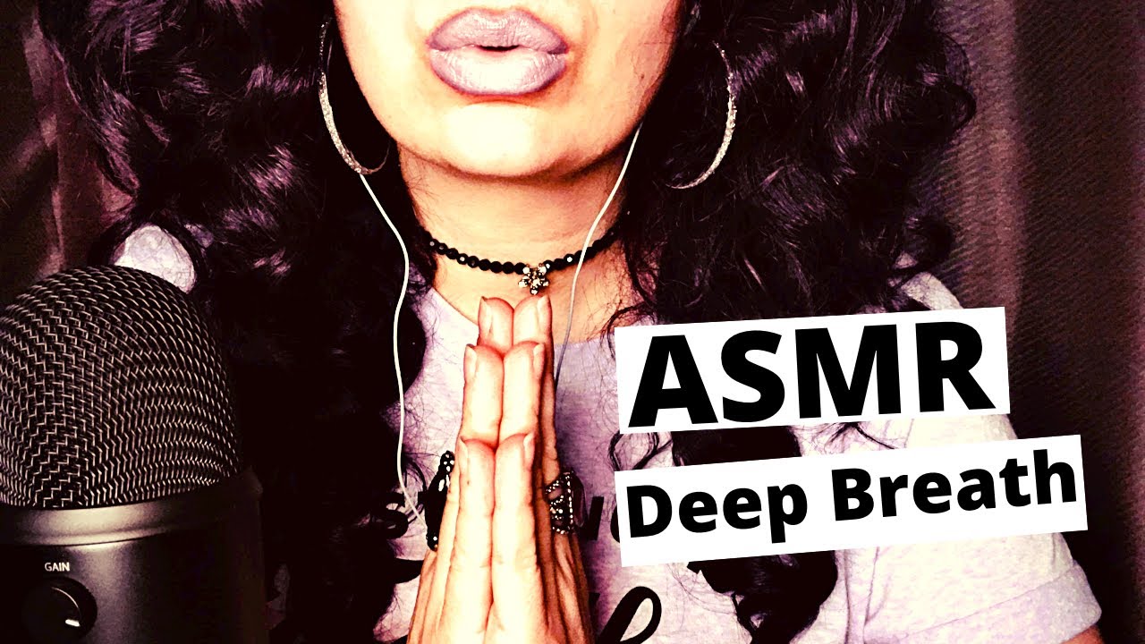 ASMR deep breathing whisper and exhaling whispering hand movements. 