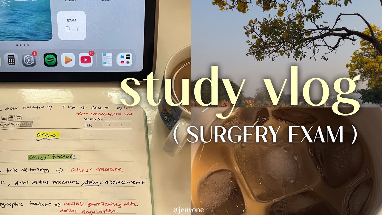 STUDY VLOG • surgery exam, morning routine, lots of studying, very productive days as a med student 