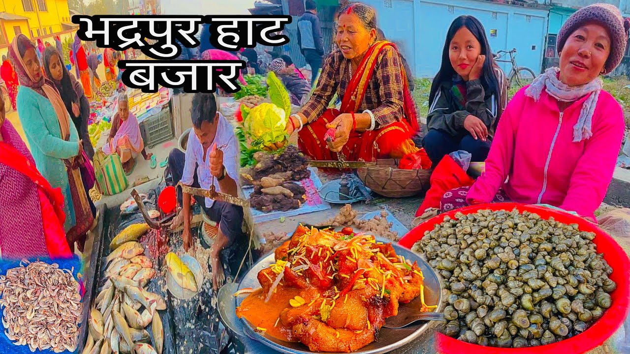 VADRAPUR HAT BAZAR JHAPA🇳🇵Nepal India Border🇮🇳भोजपुरको दाल वाहेक हरेक सब्जी भारतको😱Fry Momos Recipe🥟
