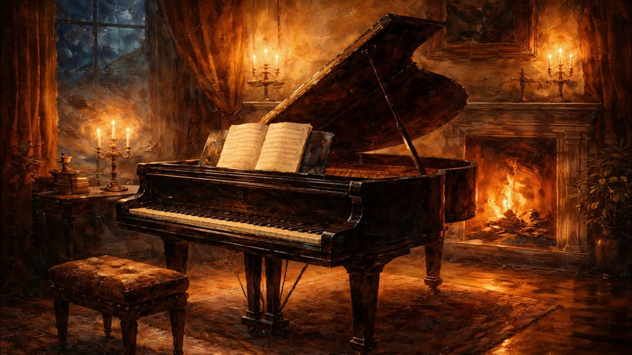 528Hz DNA Repair Frequency | Nordic Piano in a Snowy Silent Night