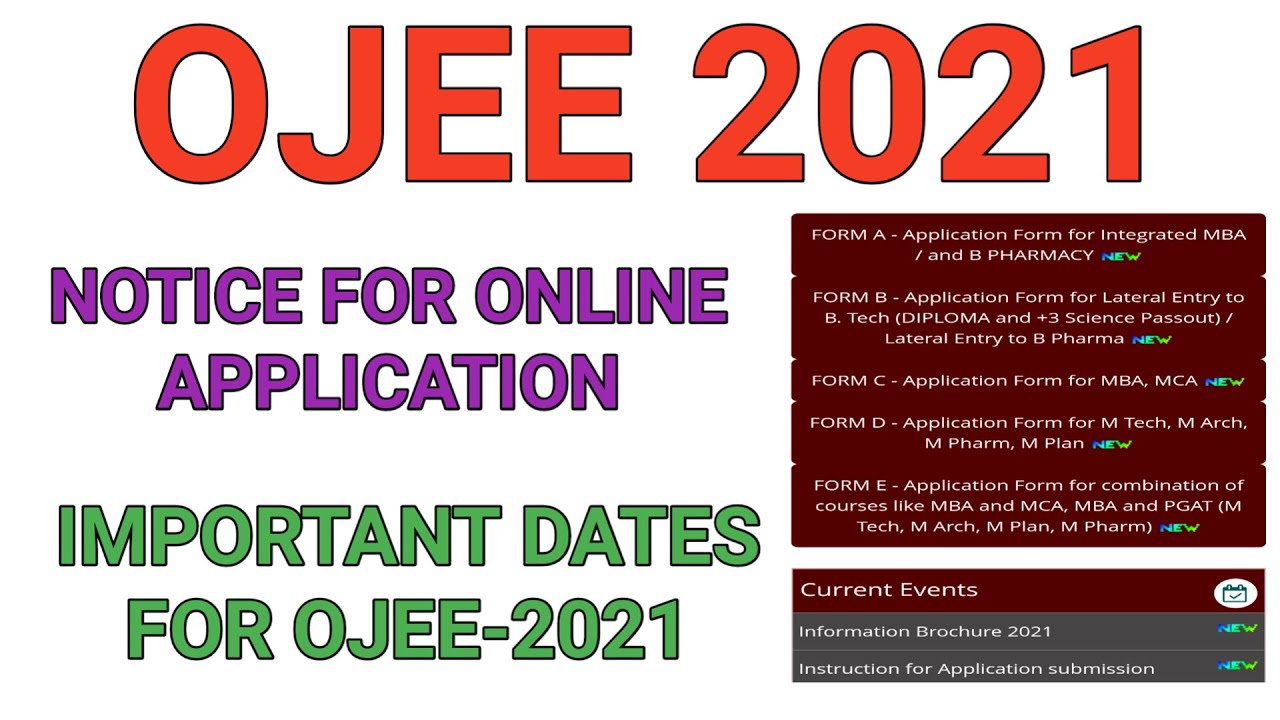 OJEE 2021 Latest Update #5 | Important Dates For OJEE-2021 | Online Application Starts | #ojee2021