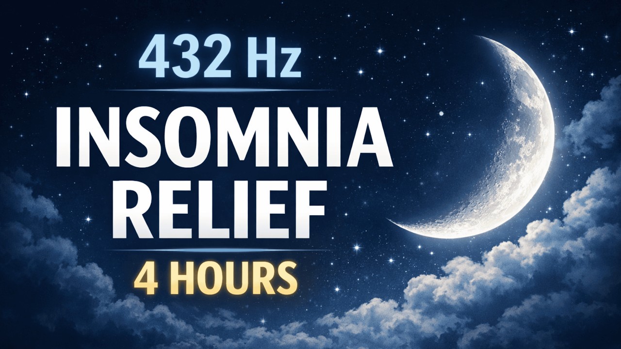 432 Hz Insomnia Relief 🌑 4 Hours | Black Screen Sleep Music & Deep Rest