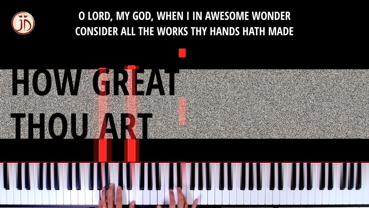 How Great Thou Art (Key of A) | Piano Visualizer with Lyrics