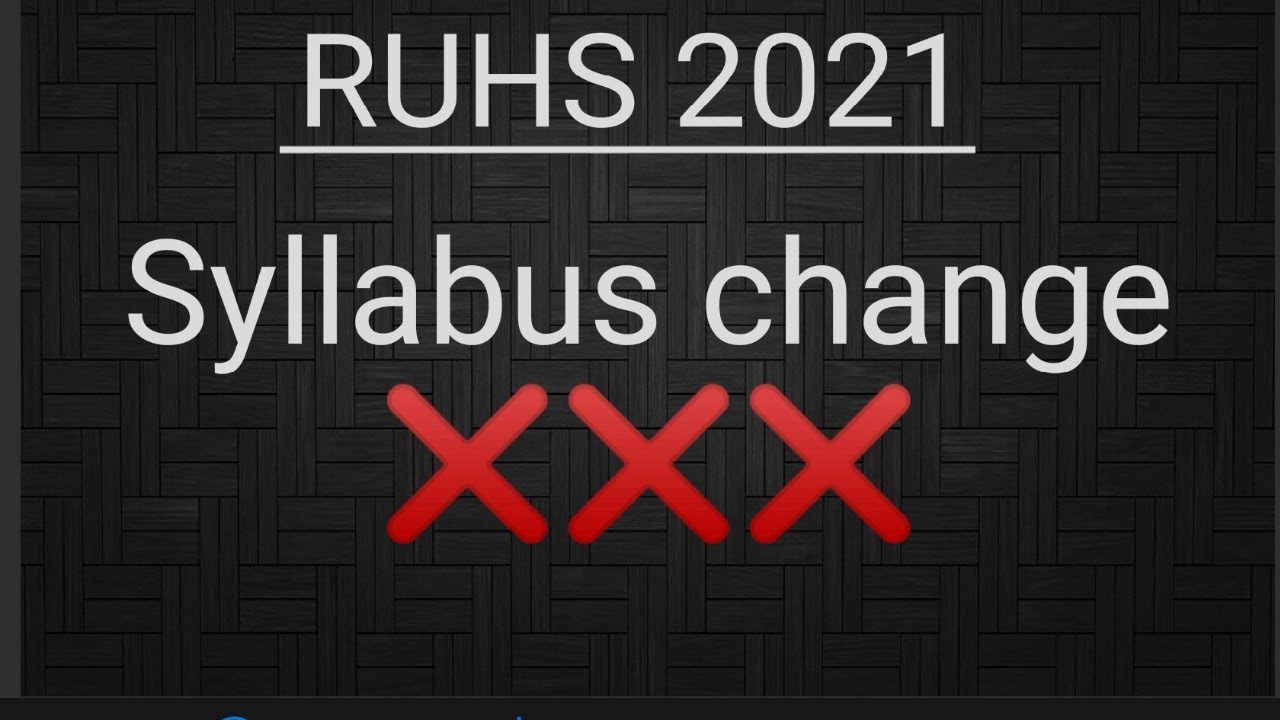 Ruhs syllabus change / Bsc nursing / Paramedical / Pharmacy / Bpt