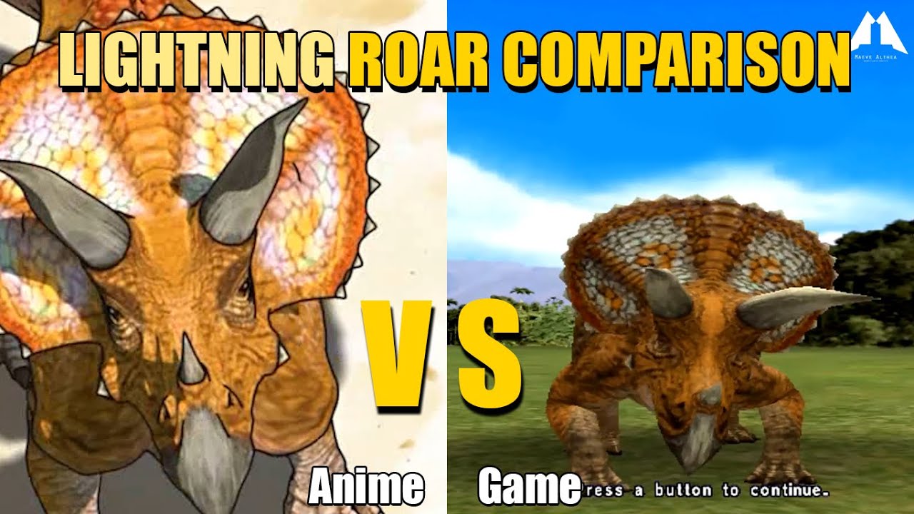 Dinosaur King Comparison (Game VS Anime) Lightning Roar 恐竜キング