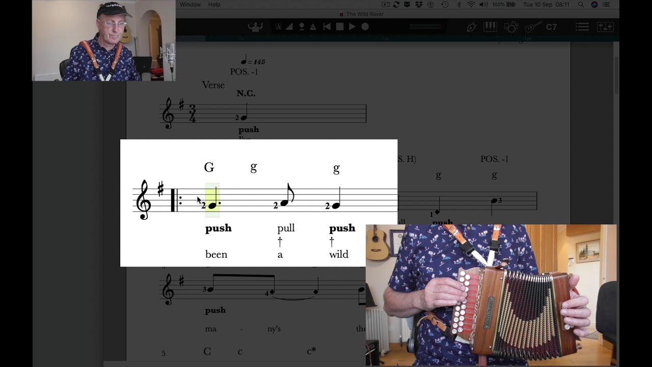 The Wild Rover DG Melodeon Video Performance And Tutorial Clip