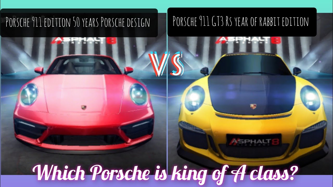 Asphalt 8 | porsche 911 GT3 RS rabbit edition Vs porsche 911 edition 50 years✅. Full comparison
