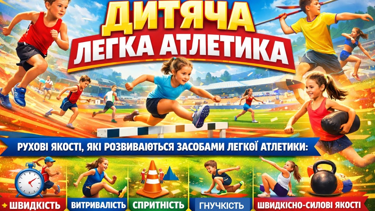 ДИТЯЧА ЛЕГКА АТЛЕТИКА | Рухові якості, які розвиваються засобами легкої атлетики