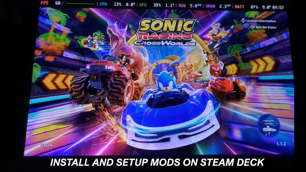 Как установить моды Sonic Racing Crossworlds в Steam Deck