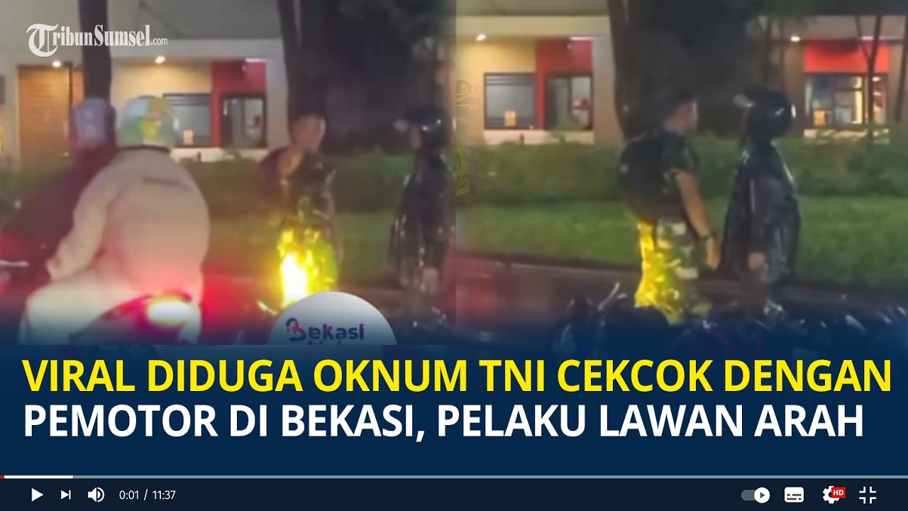 Viral Diduga Oknum TNI Cekcok dengan Pemotor di Bekasi, Pelaku Lawan Arah