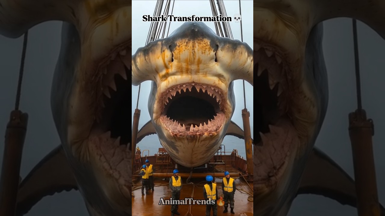 Shark Transformation💀💀 #shorts #trending #animaltransformation#animals #shocking#trolledit#trolling