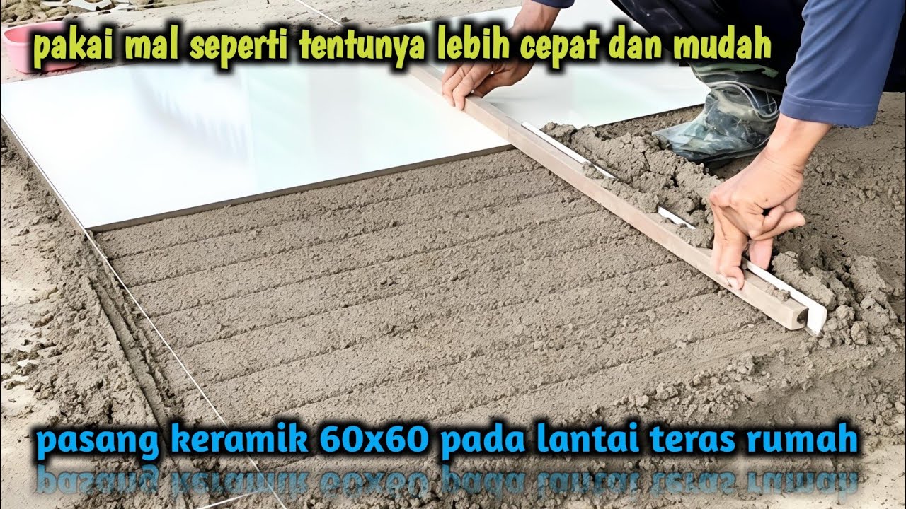 📌 cara pasang keramik 60x60 pada lantai teras rumah.