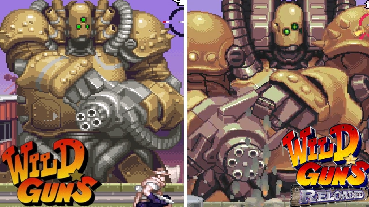 🤠Wild Guns Reloaded🤠 - All Bosses Comparison Original (1994) vs Remake (2016) (No Damage)
