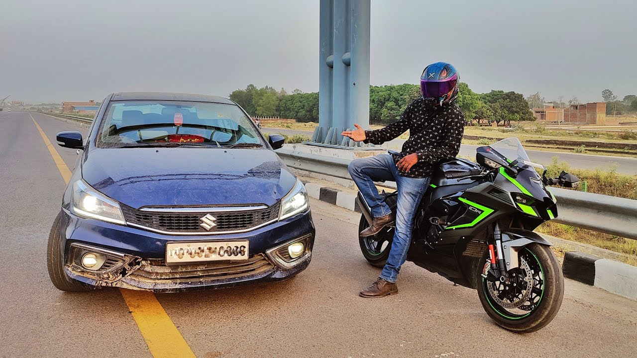 Kawasaki Ninja Zx10r Vs Suzuki Ciaz | Zx10r को हराके ये बोहत खुस हो गया😂
